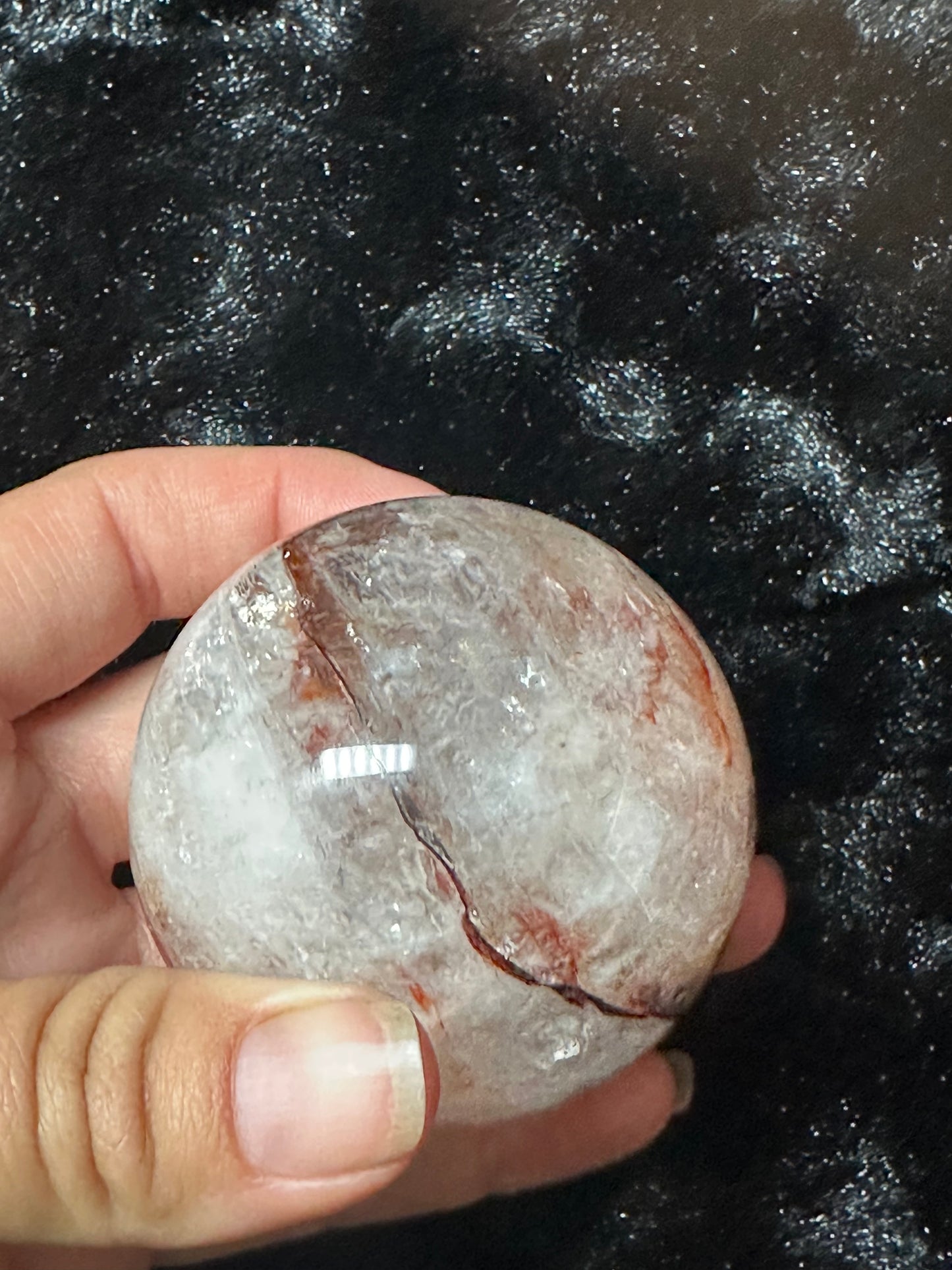 Fire quartz sphere