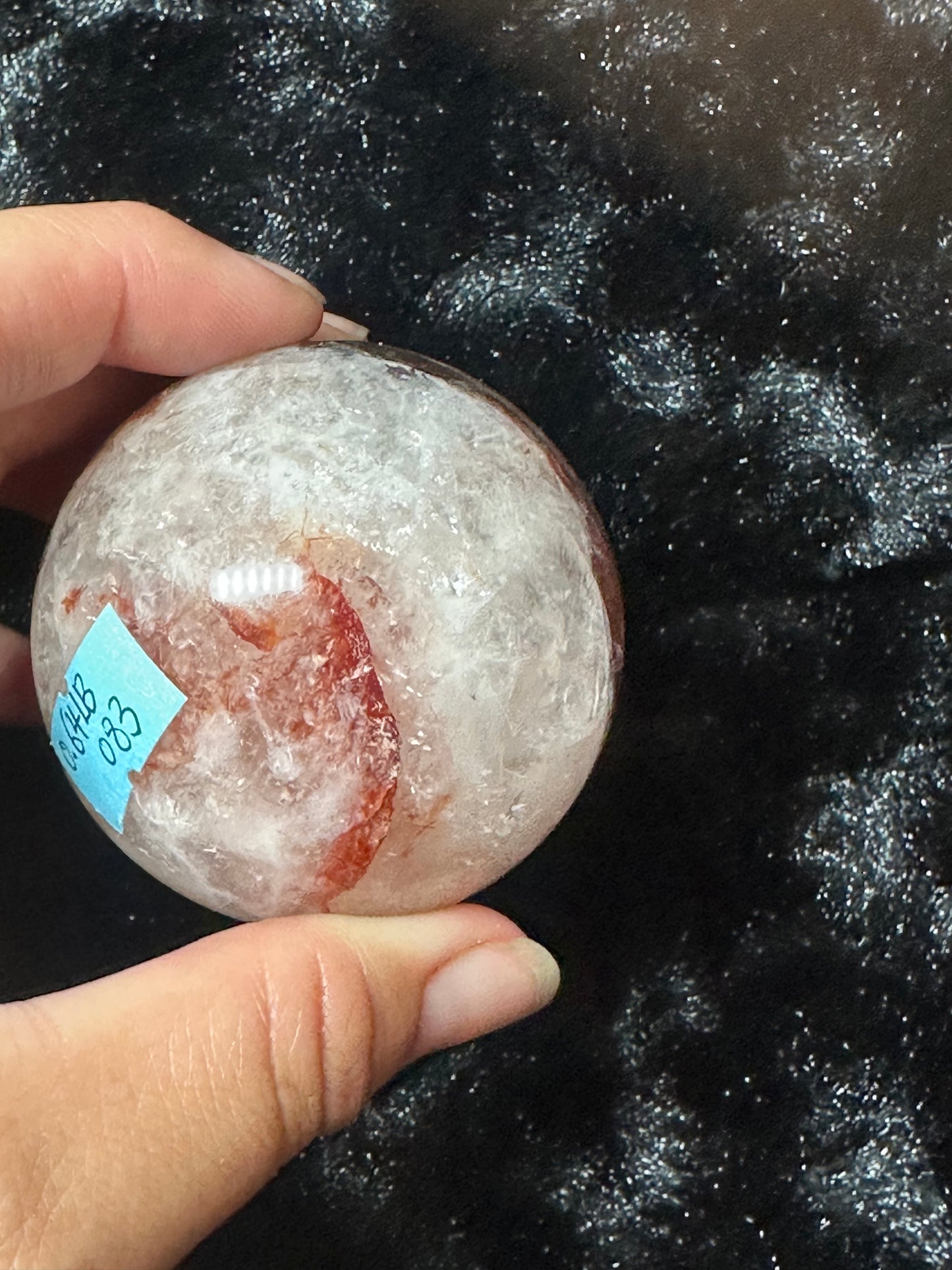 Fire quartz sphere
