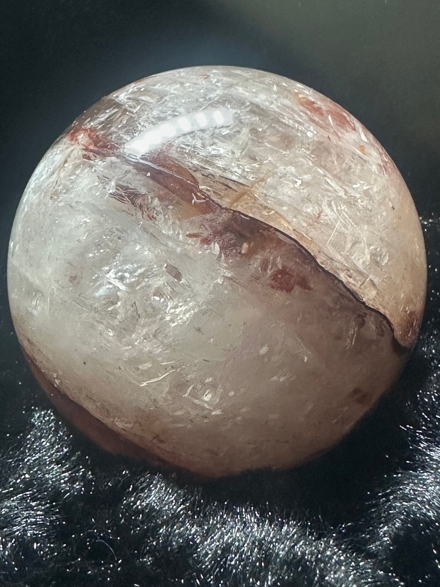 Fire quartz sphere