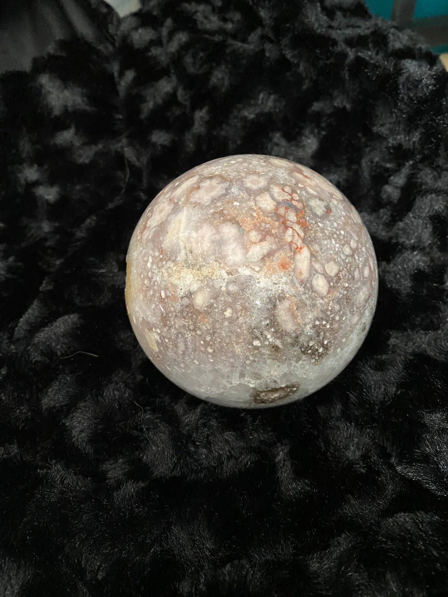 Pink amethyst flower agate sphere