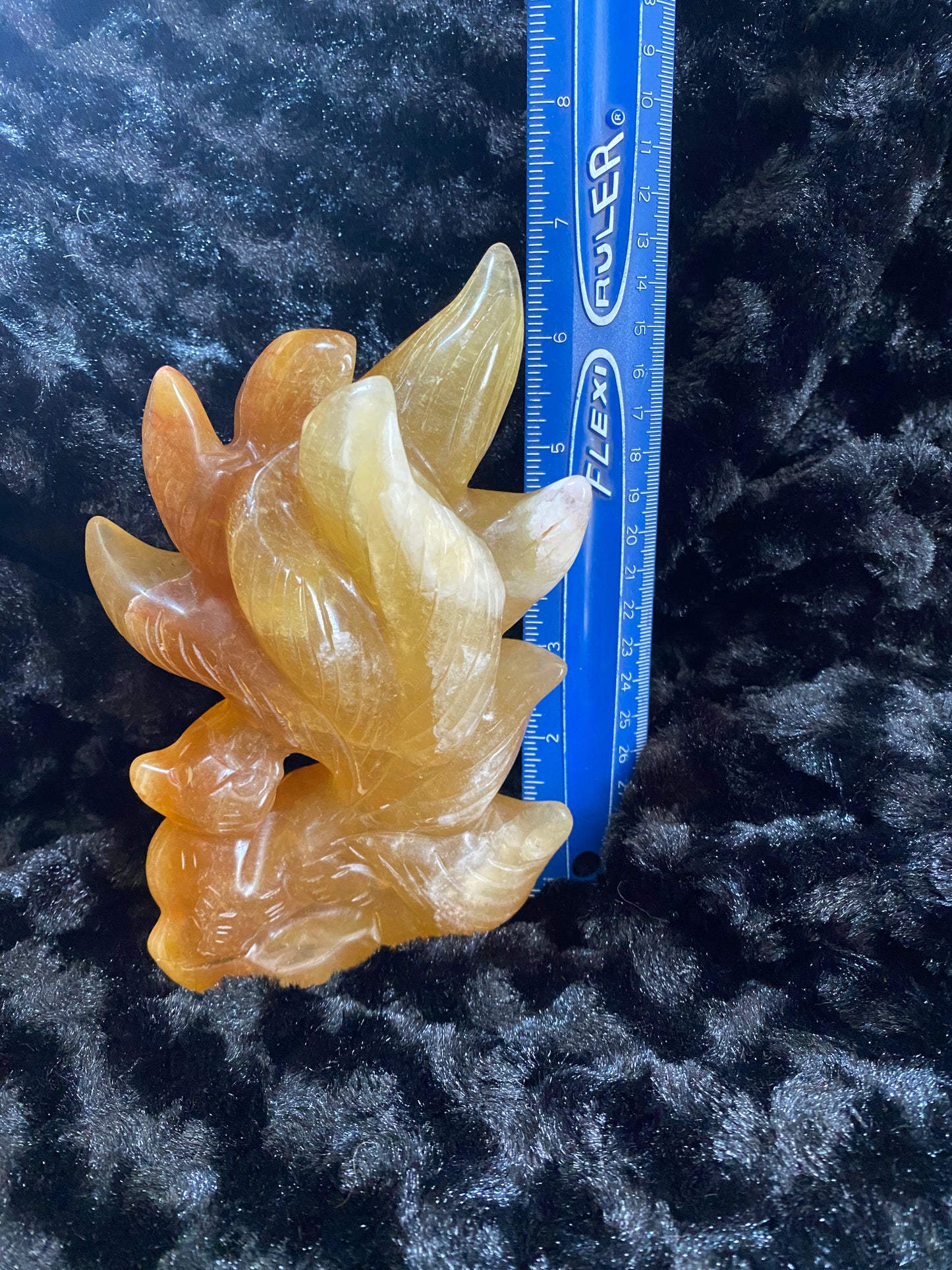 Rare yellow fluorite ninetail fox