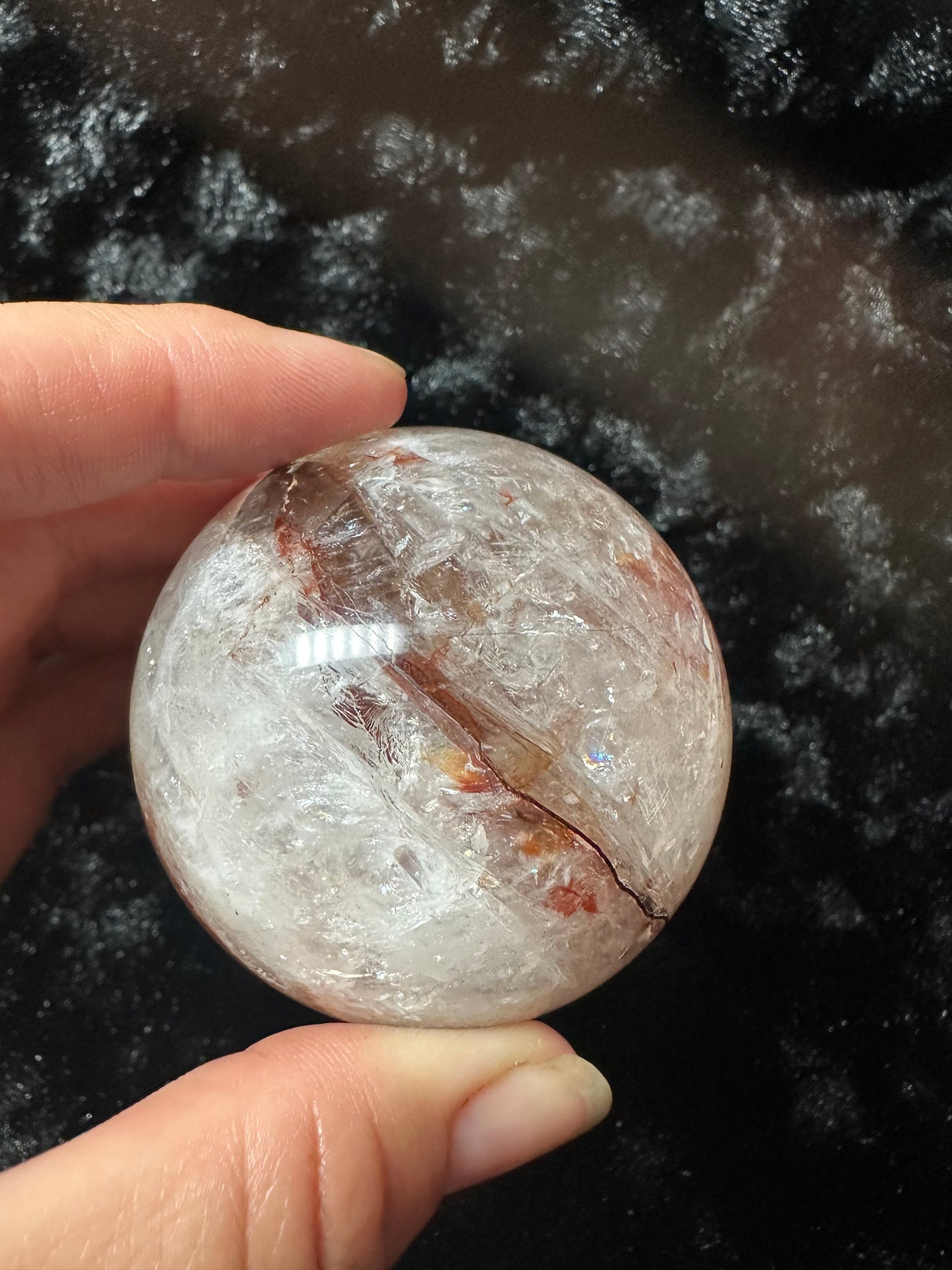 Fire quartz sphere