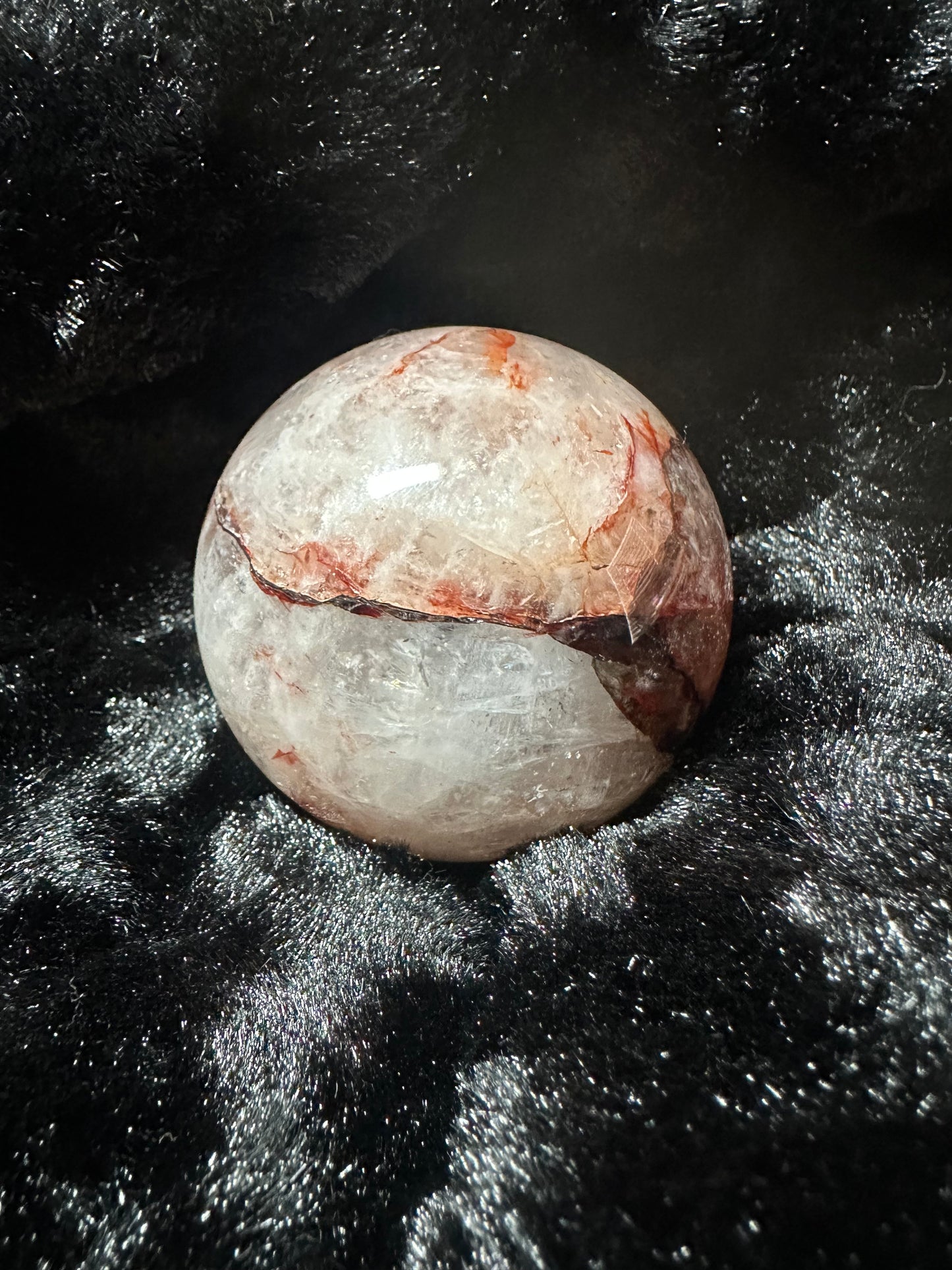 Fire quartz sphere
