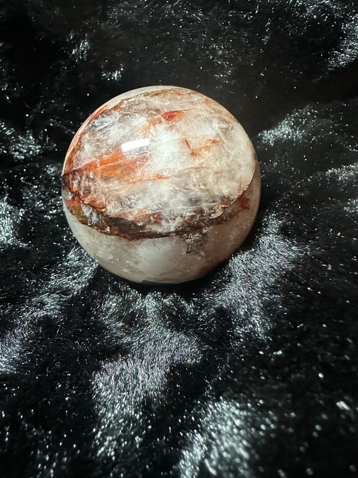 Fire quartz sphere