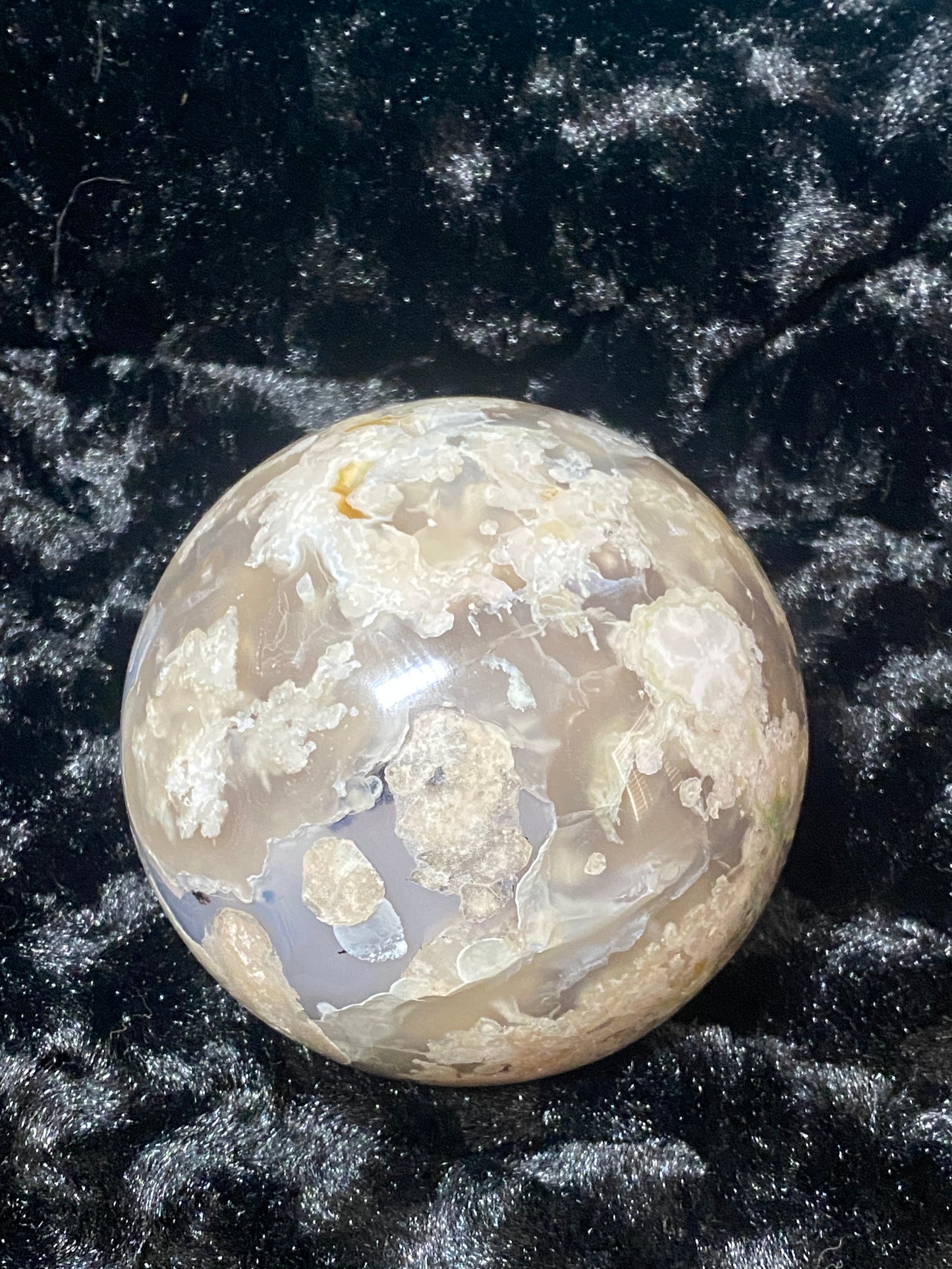 Large flower agate sphere