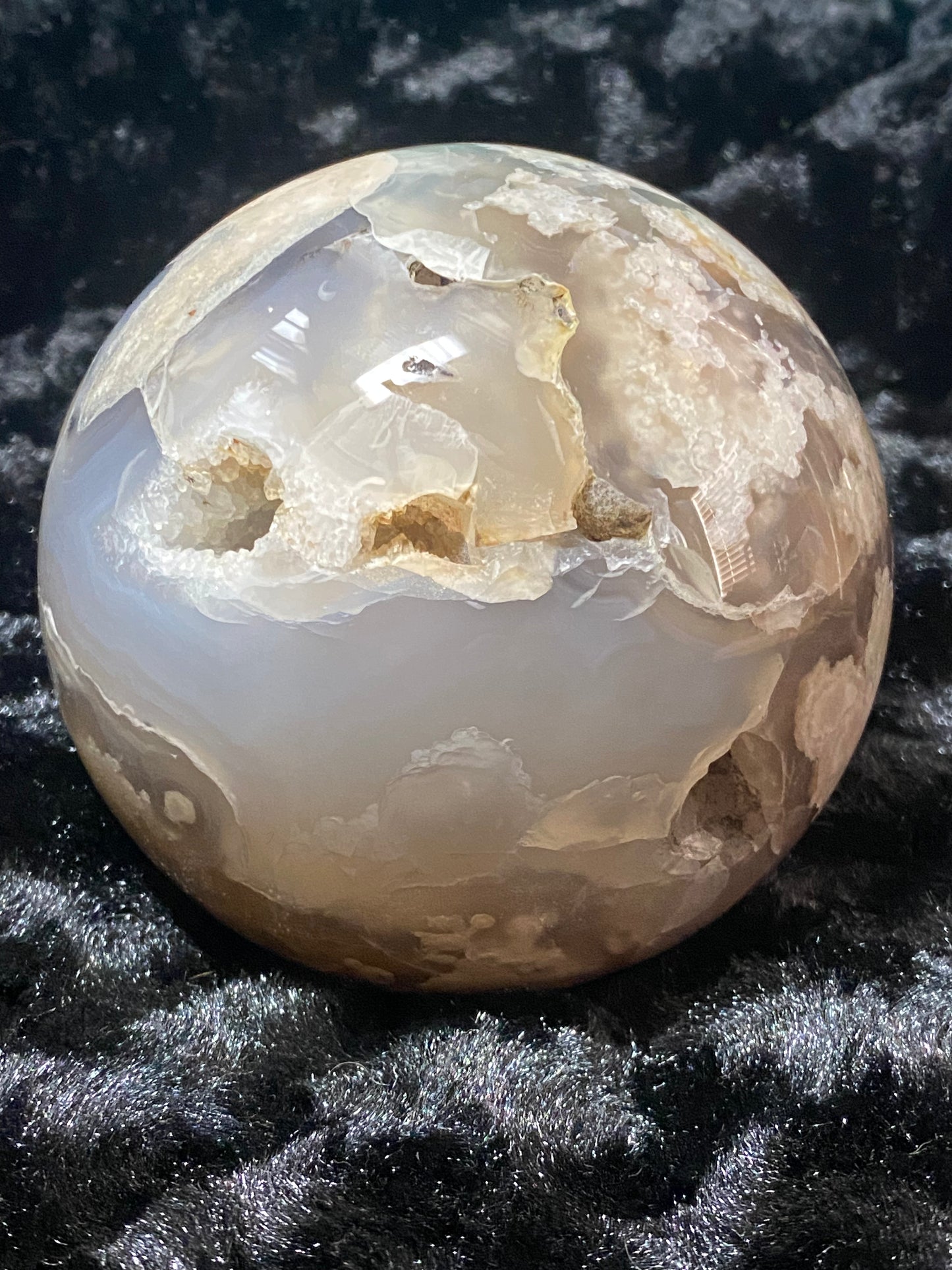 Large flower agate sphere