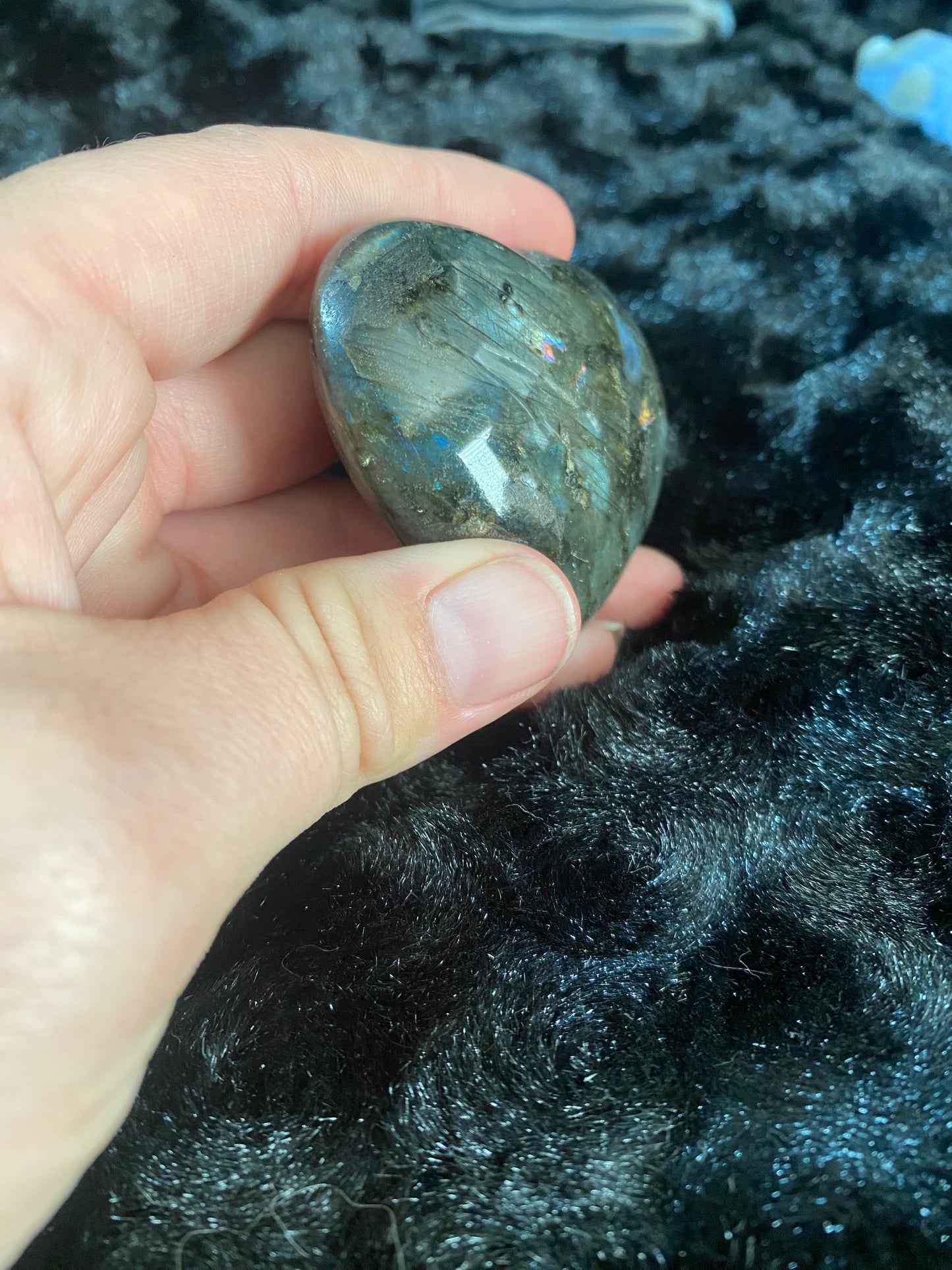 Labradorite heart