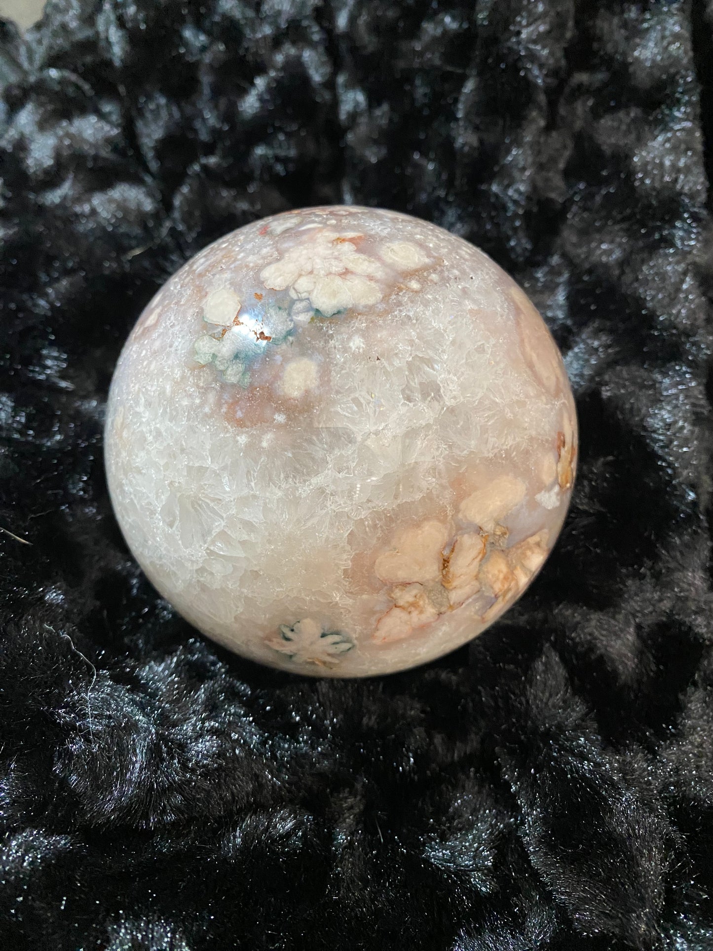 Pink amethyst flower agate sphere