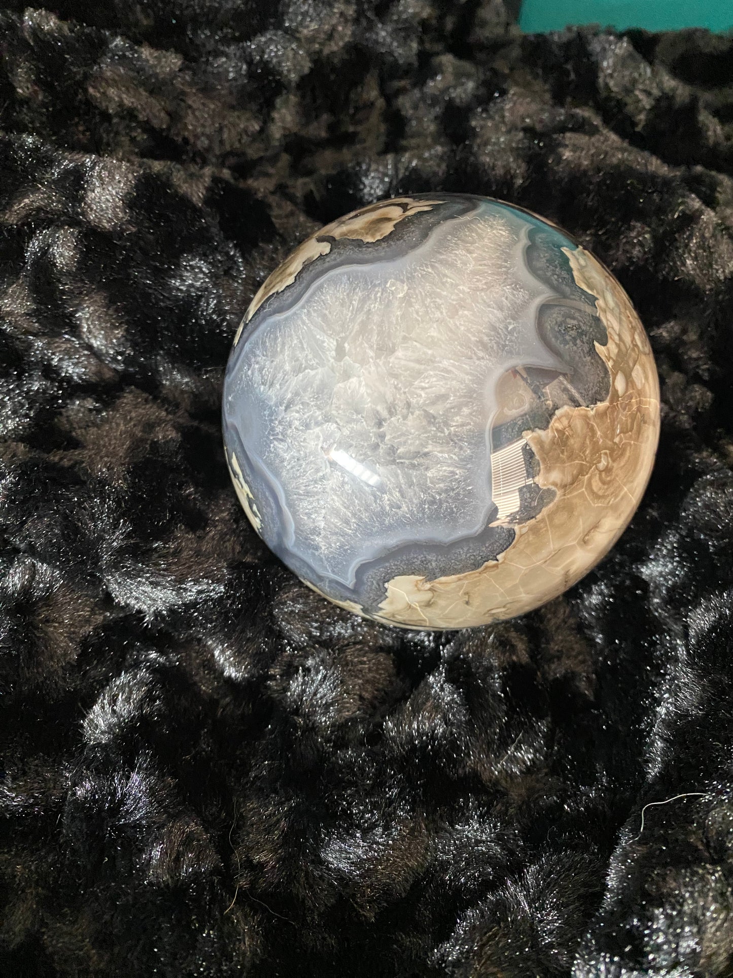 Volcano agate sphere