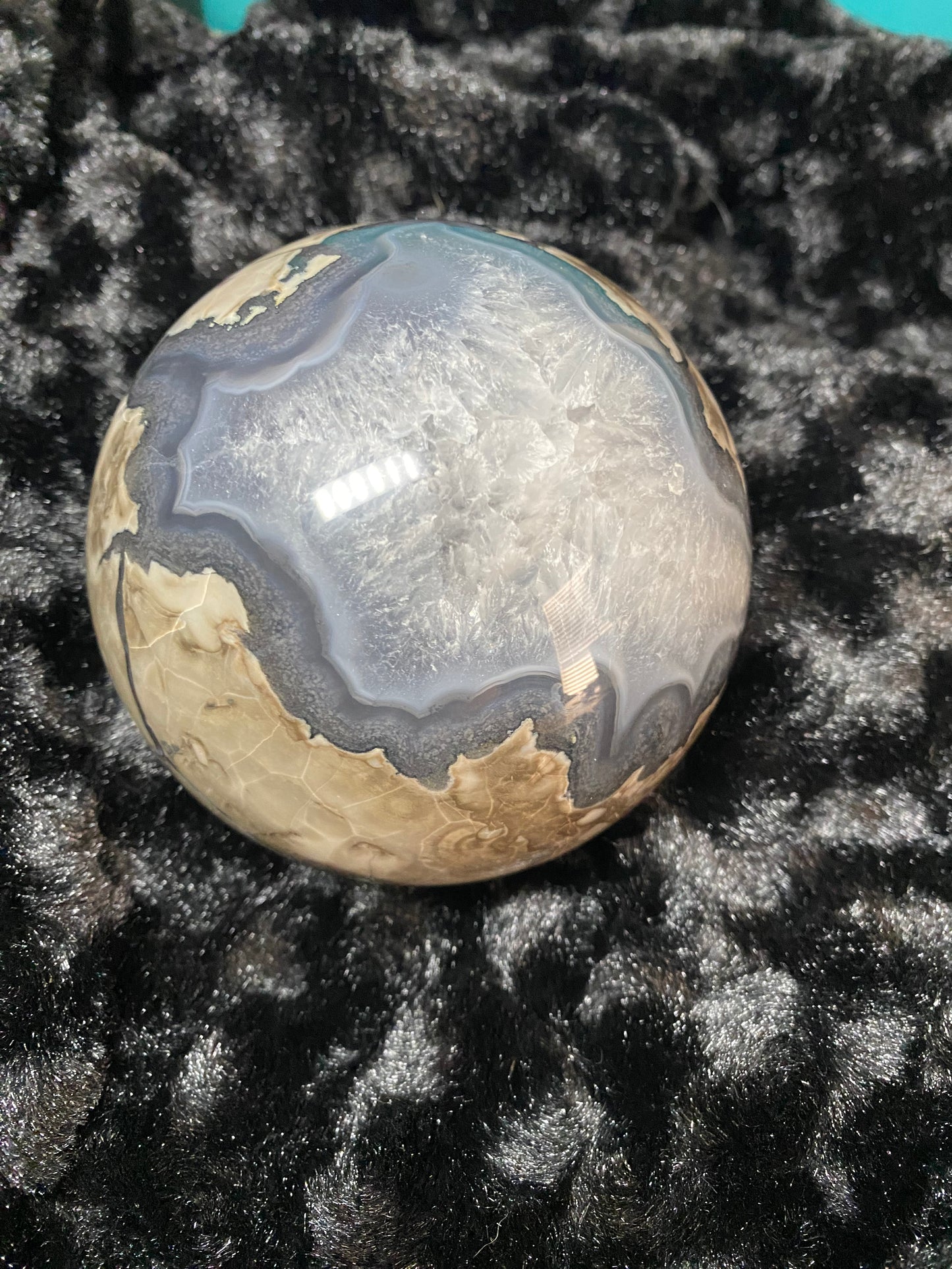 Volcano agate sphere